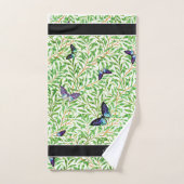 Moderne Butterfly Stilvolle Blue Monogram Badhandtuch Set (Handtuch)