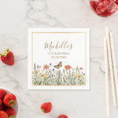 Moderne Butterfly und Wildblumen-Geburtstagsfeier  Serviette (Beispiel)