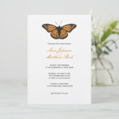 Moderne Butterfly Weditation - Orange Einladung (Stehend Vorderseite)