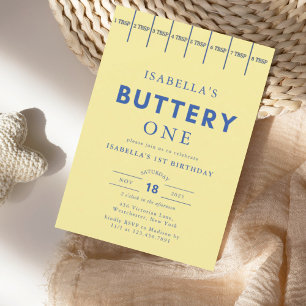 Moderne Buttergelbe Buttergelbe Buttergelb erster  Einladung
