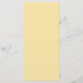 Moderne Buttergelbe Editoriale Hochzeitsmenü Menükarte (Rückseite)