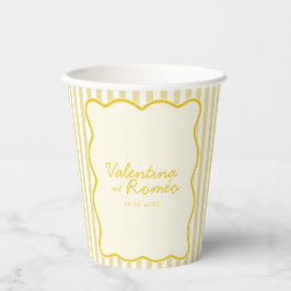 Moderne Buttergelbe Hochzeit Pappbecher