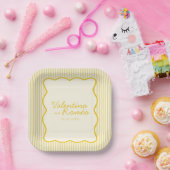 Moderne Buttergelbe Hochzeit Pappteller (Party)