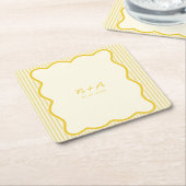 Moderne Buttergelbe Hochzeit Rechteckiger Pappuntersetzer (angewinkelt)