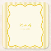 Moderne Buttergelbe Hochzeit Rechteckiger Pappuntersetzer (Vorderseite)