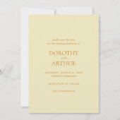 Moderne buttergelbe Hochzeit Save The Date (Vorderseite)