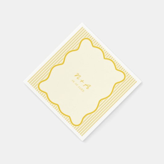 Moderne Buttergelbe Hochzeit Serviette (Ecke)