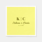 Moderne Buttergelbe Hochzeit Serviette (Vorderseite)