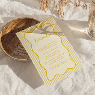 Moderne Buttergelbe Hochzeitskarte Begleitkarte