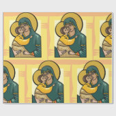 Moderne byzantinische Jungfrau Mary and Child Reli Geschenkpapier (Flach)
