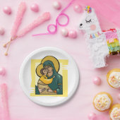 Moderne byzantinische Jungfrau Mary and Child Reli Pappteller (Party)