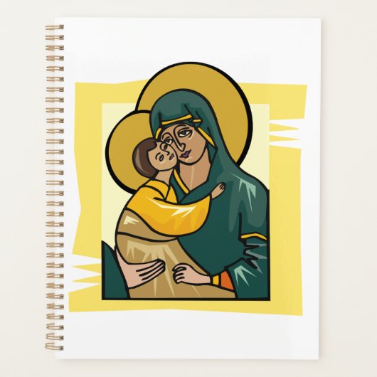 Moderne byzantinische Jungfrau Mary and Child Reli Planer (Vorderseite)