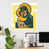 Moderne byzantinische Jungfrau Mary and Child Reli Poster (Heimbüro)