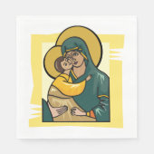 Moderne byzantinische Jungfrau Mary and Child Reli Serviette (Vorderseite)