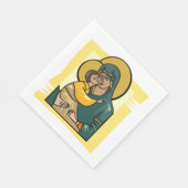 Moderne byzantinische Jungfrau Mary and Child Reli Serviette (Ecke)