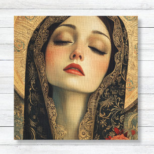 Moderne byzantinische Jungfrau Mary Prayer Canvas Leinwanddruck