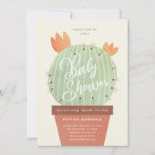 Moderne Cactus Baby Shower Einladung (Vorderseite)