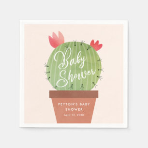 Moderne Cactus Baby Shower Serviette