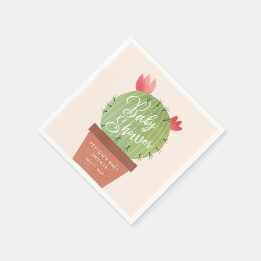 Moderne Cactus Baby Shower Serviette (Ecke)