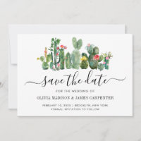 Moderne Cactus Cacti Succulent Floral South Weddin