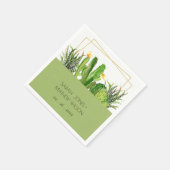 MODERNE CACTUS FLORAL GARDEN WASSERFARBENE WEDD SERVIETTE (Ecke)