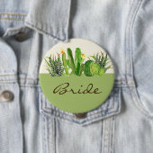 MODERNE CACTUS FLORAL GARDEN WATERCOLOR BRIDE BUTTON (Beispiel)