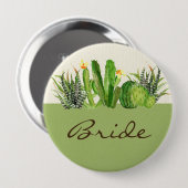 MODERNE CACTUS FLORAL GARDEN WATERCOLOR BRIDE BUTTON (Vorne & Hinten)