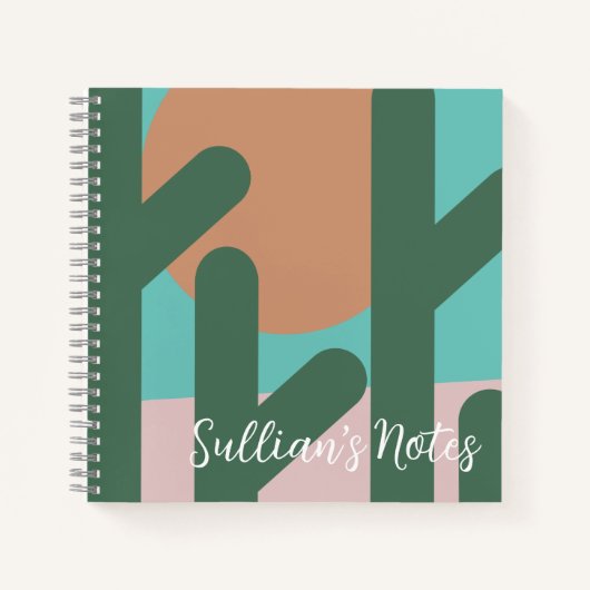 Moderne Cactus Pflanze Erinnerung Notes Notizblock (Vorderseite)