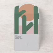 Moderne Cactus Sun Bio Script Wedding All In One Einladung (Außenbereich)