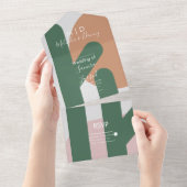 Moderne Cactus Sun Bio Script Wedding All In One Einladung (Abreißen)