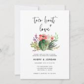 Moderne Cactus Taco Bout Liebe Wedding Einladung (Vorderseite)