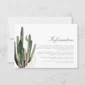 Moderne Cactus Wedding Information Cards (Vorderseite)