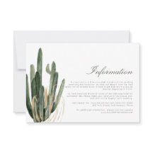 Moderne Cactus Wedding Information Cards