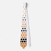 Moderne Cadmium Orange und Black Polka Dot Krawatte (Vorderseite)
