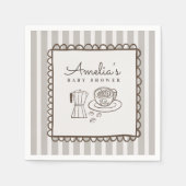 Moderne Café Bébé Handgezeichnete Babyparty Serviette (Vorderseite)
