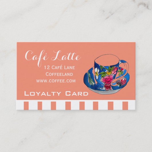Moderne Café Loyalty Card für Kaffee Visitenkarte (Vorderseite)