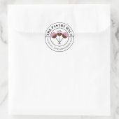 Moderne Cake-Pop kurviger Text Runder Aufkleber (Tasche)