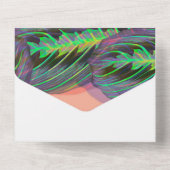 Moderne Calathea-Pflanze-Muster Hochzeit All In One Einladung (Rückseite)