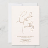 Moderne Caligraphie Script Red Pink Wedding Einladung (Vorderseite)