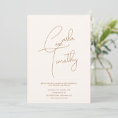 Moderne Caligraphie Script Red Pink Wedding Einladung (Stehend Vorderseite)