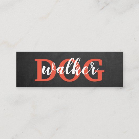 Moderne Calkboard Hundeschlittenkarte Mini Visitenkarte (Vorderseite)