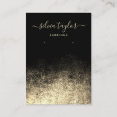 Moderne Calligrafy Gold Black Earring-Grafikkarte Visitenkarte (Vorderseite)