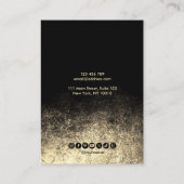 Moderne Calligrafy Gold Black Earring-Grafikkarte Visitenkarte (Rückseite)