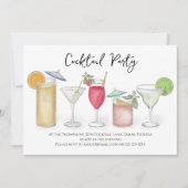 Moderne Calligraphie Cocktails Getränke Aquarell S Einladung (Vorderseite)