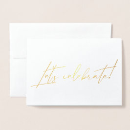 Moderne Calligraphie Gold Foil Post Wedding Party Folienkarte