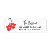 Moderne Calligraphie Rote Mitten Rücksendeadresse (Vorne)