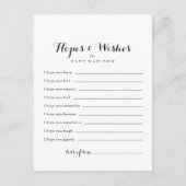 Moderne Calligraphy Baby Shower Hopps & Wish Card Postkarte (Vorderseite)