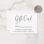 Moderne Calligraphy Business QR Code Geschenkkarte Mitteilungskarte (Vorderseite/Rückseite Beispiel)