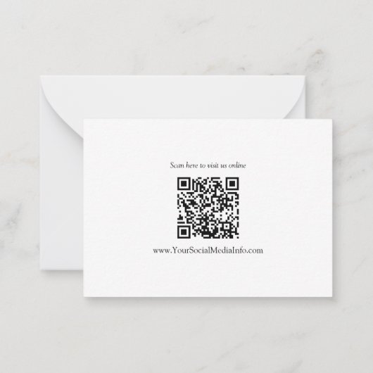 Moderne Calligraphy Business QR Code Geschenkkarte Mitteilungskarte (Rückseite)