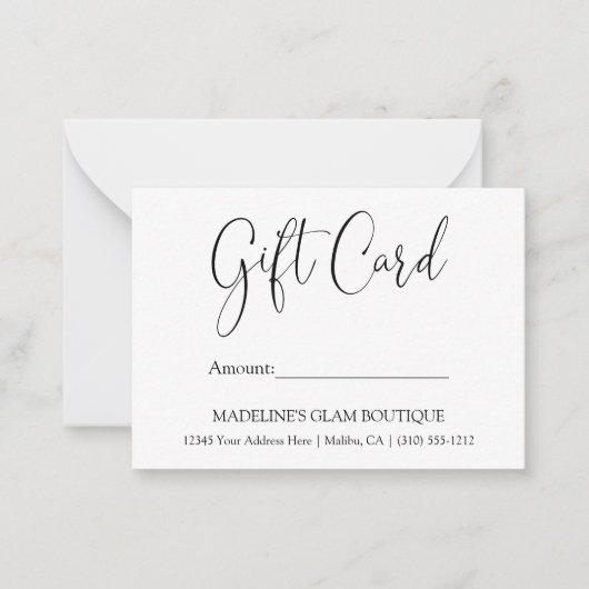 Moderne Calligraphy Business QR Code Geschenkkarte Mitteilungskarte (Vorderseite)